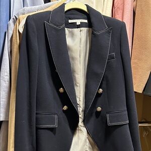 Veronica Beard Navy Blazer with Gold Accents